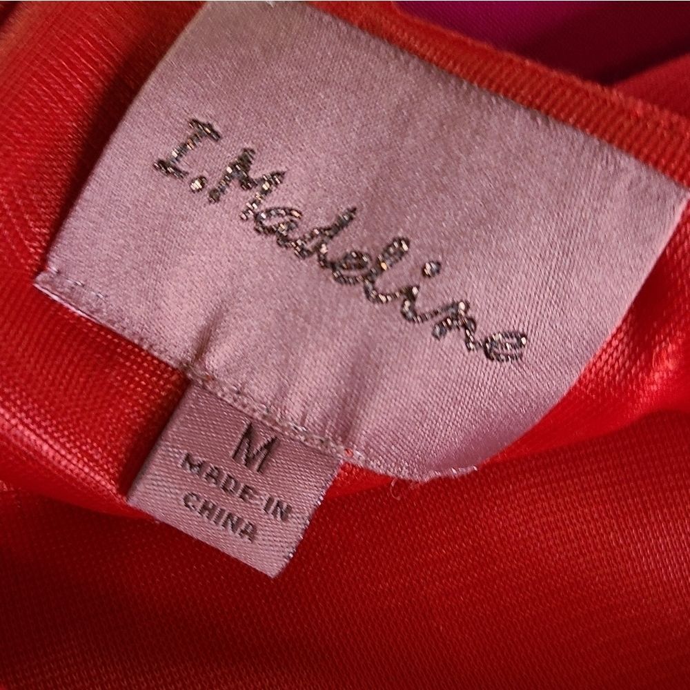 I. Madeline Red Dress Medium Gold Studded - Picture 10 of 11